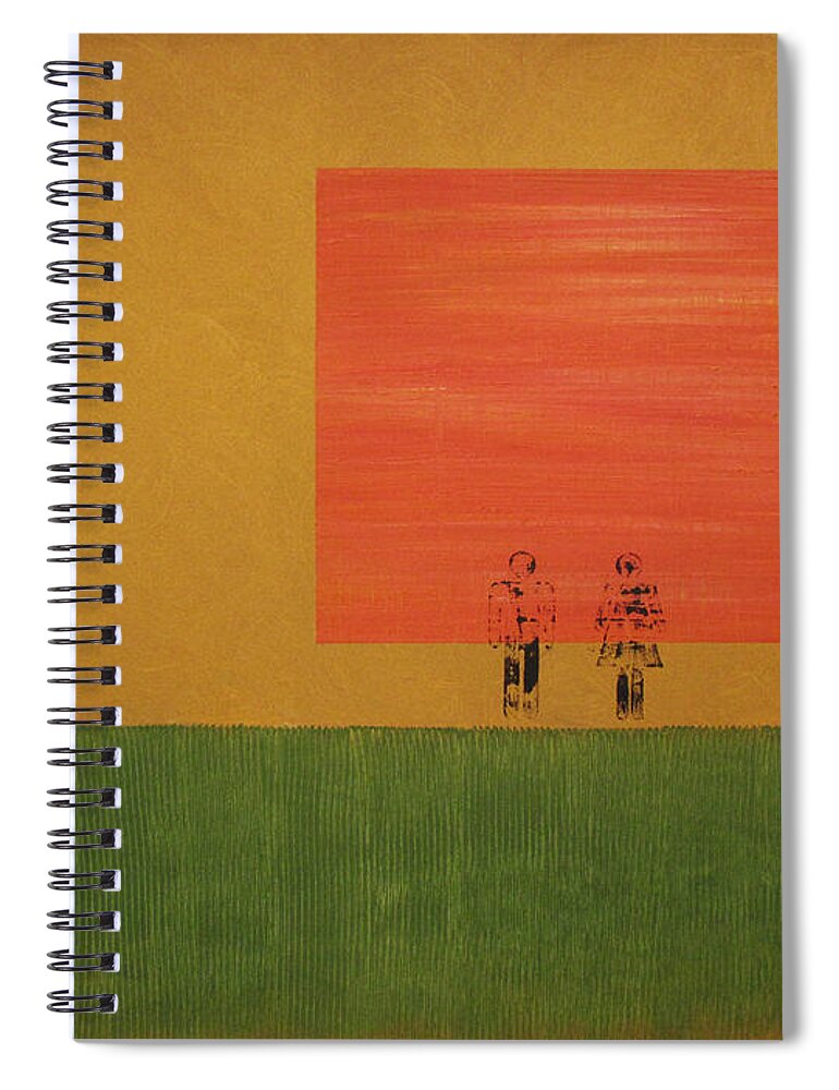 Oil On Canvas Spiral Notebook featuring the painting Man on the Brink by David Hansen