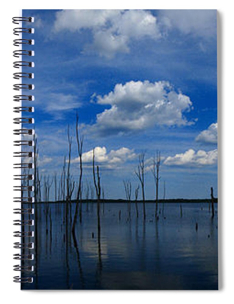Manasquan Reservoir Panorama Spiral Notebook featuring the photograph Manasquan Reservoir Panorama by Raymond Salani III