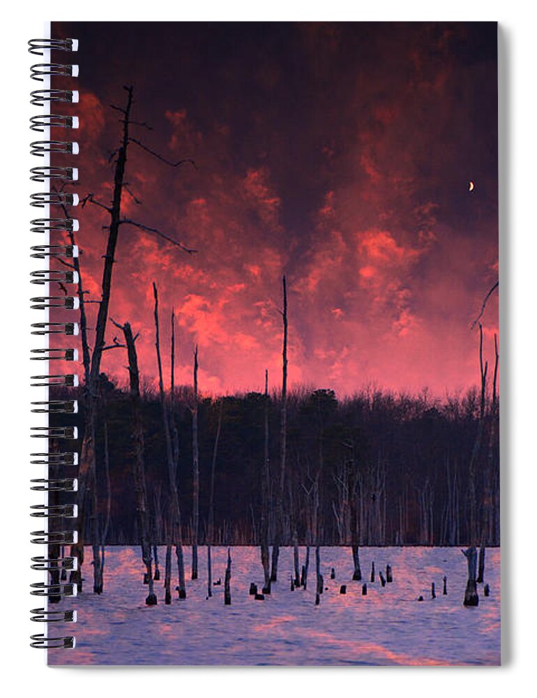  Spiral Notebook featuring the photograph Manasquan Reservoir Sunset by Raymond Salani III