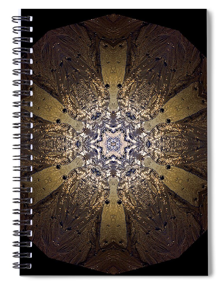 Mandala Spiral Notebook featuring the photograph Mandala Sand Dollar at Wells by Nancy Griswold