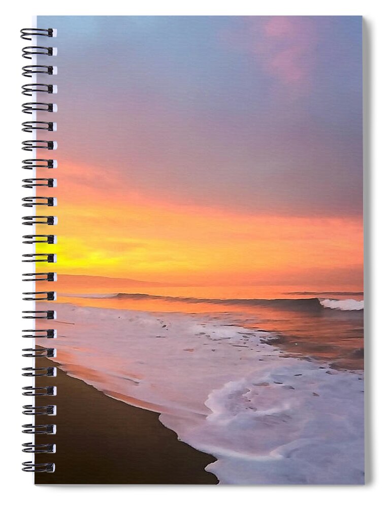 Manhattan Beach Spiral Notebook featuring the photograph Manhattan Beach Dawn by Art Block Collections