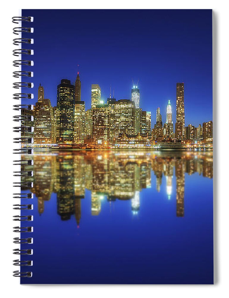 Yhun Suarez Spiral Notebook featuring the photograph Manhattan Nite Lites NYC 2.0 by Yhun Suarez