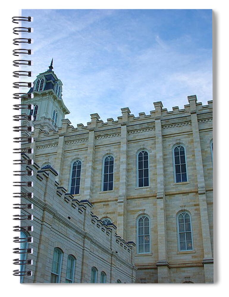 Manti Spiral Notebook featuring the photograph Manti Temple North by David Andersen