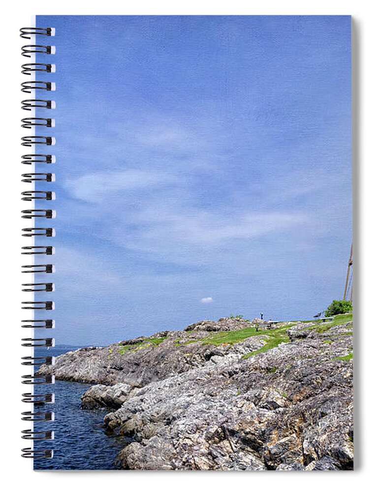 Rocks Spiral Notebook featuring the photograph Marblehead Light by Joan Carroll