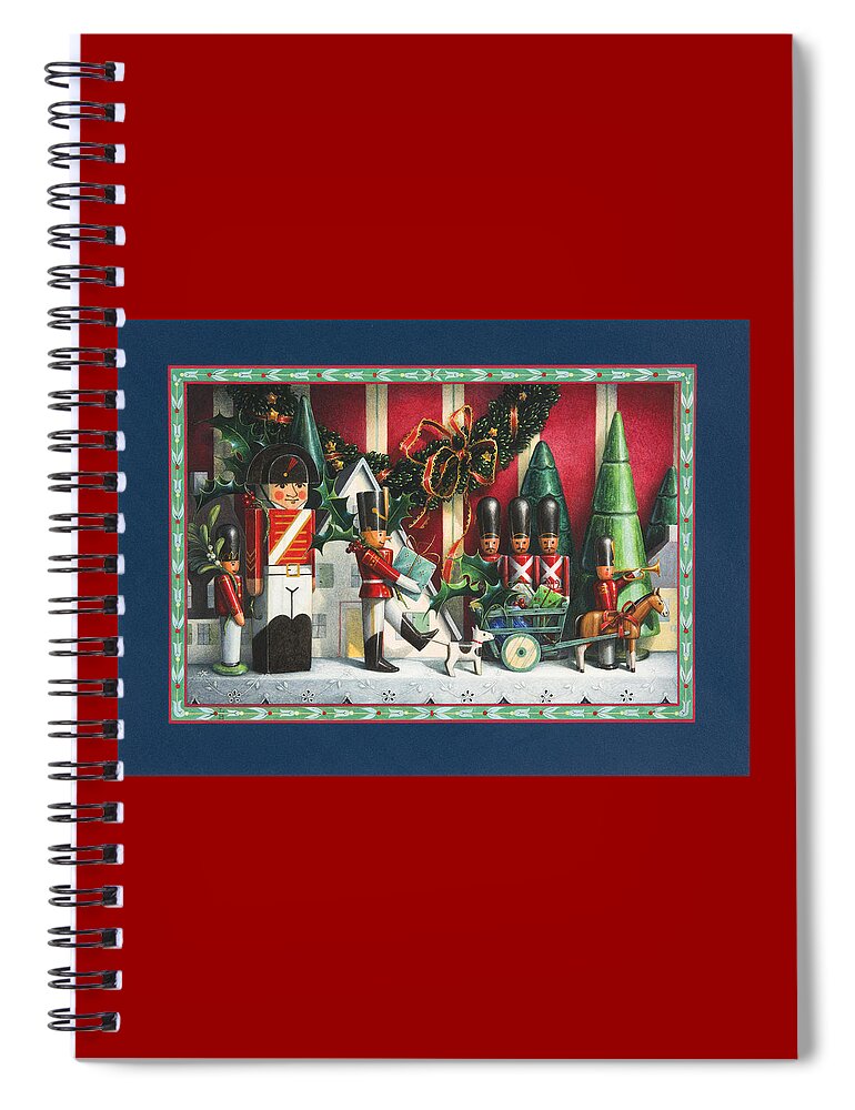 Toy Soldiers Spiral Notebook featuring the painting March of the Wooden Soldiers by Lynn Bywaters