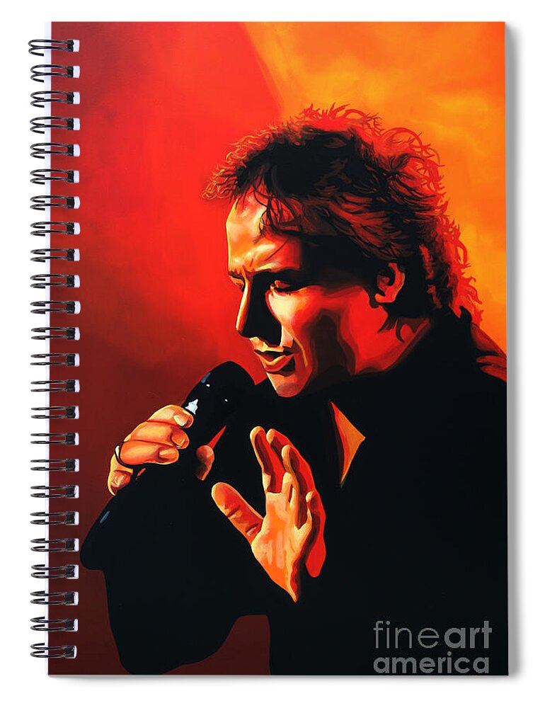 Paul Meijering Spiral Notebook featuring the painting Marco Borsato by Paul Meijering
