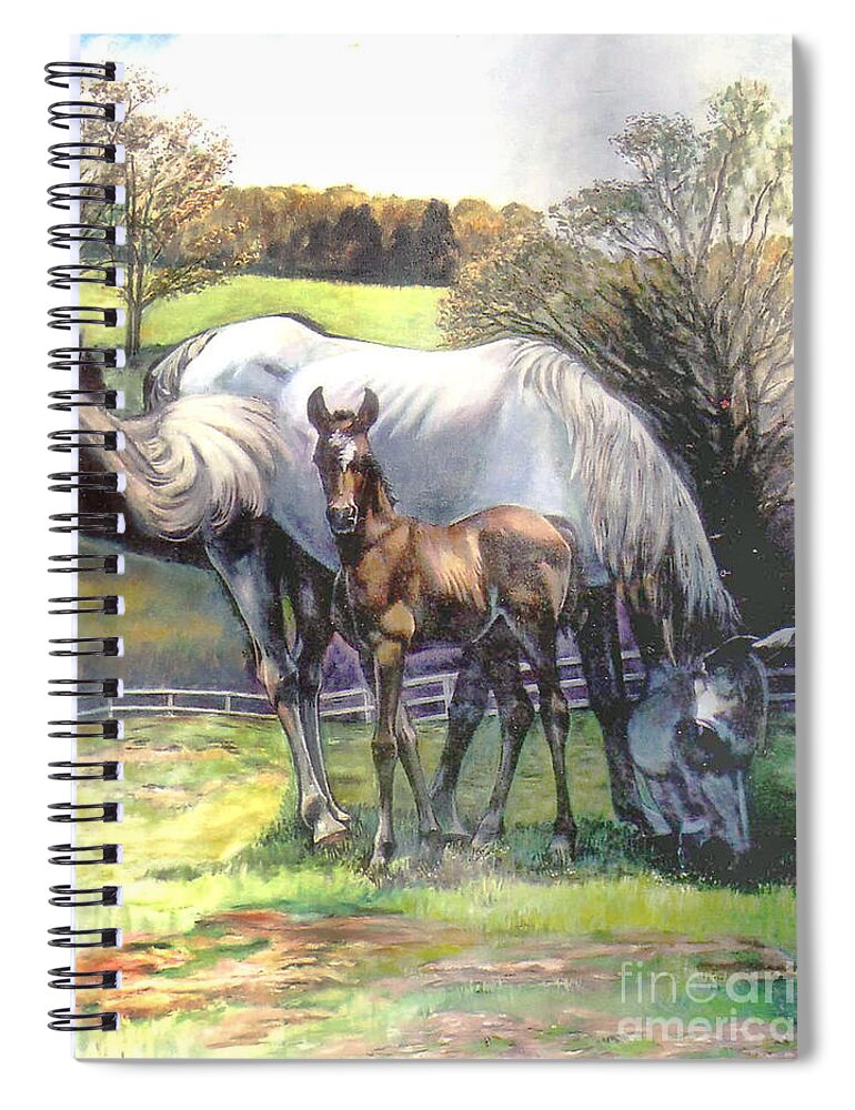 Horse Spiral Notebook featuring the painting Mare and Foal by Stan Esson