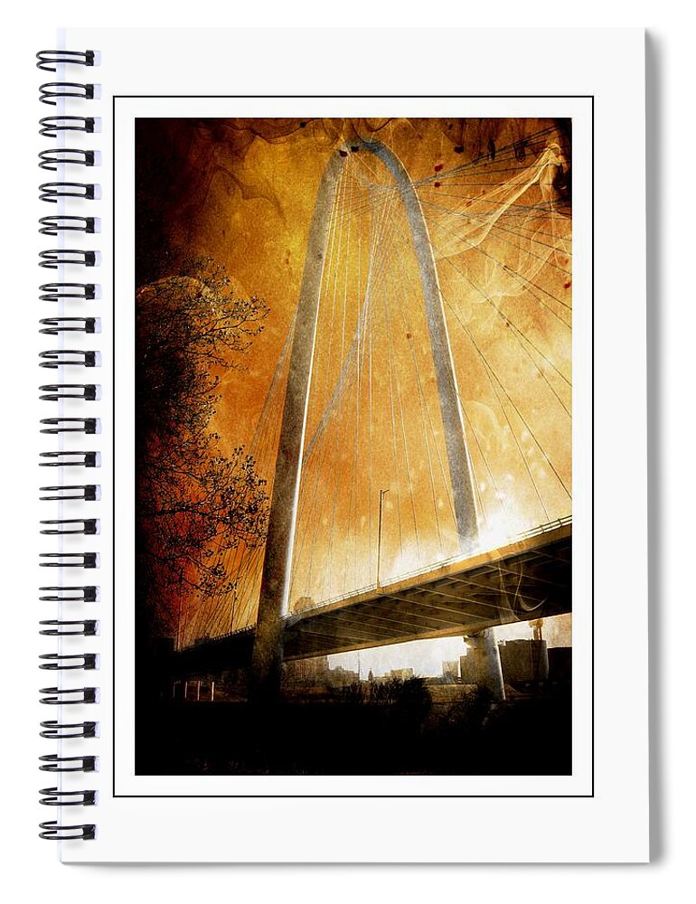 Margaret Hunt Hill Bridge Spiral Notebook featuring the photograph Margaret Hunt Hill Bridge Dallas Texas by Kathy Churchman