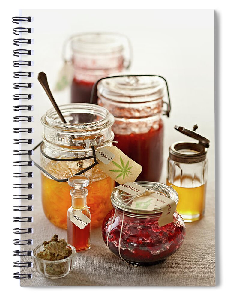 Spoon Spiral Notebook featuring the photograph Marijuana Infused Preserves by Lew Robertson