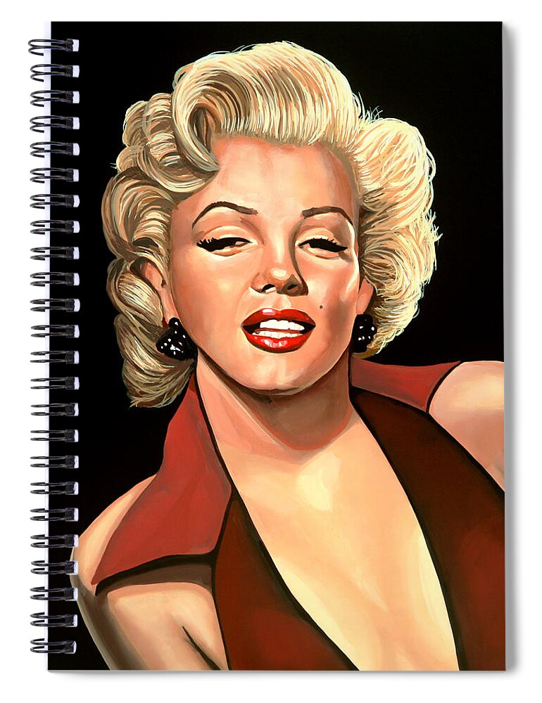 Marilyn Monroe Spiral Notebook featuring the painting Marilyn Monroe 4 by Paul Meijering