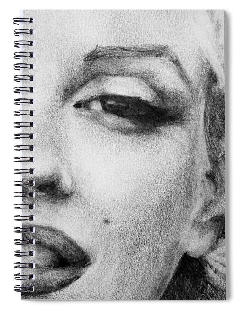 Marilyn Monroe Spiral Notebook featuring the painting Marilyn Monroe - Close Up by Jani Freimann