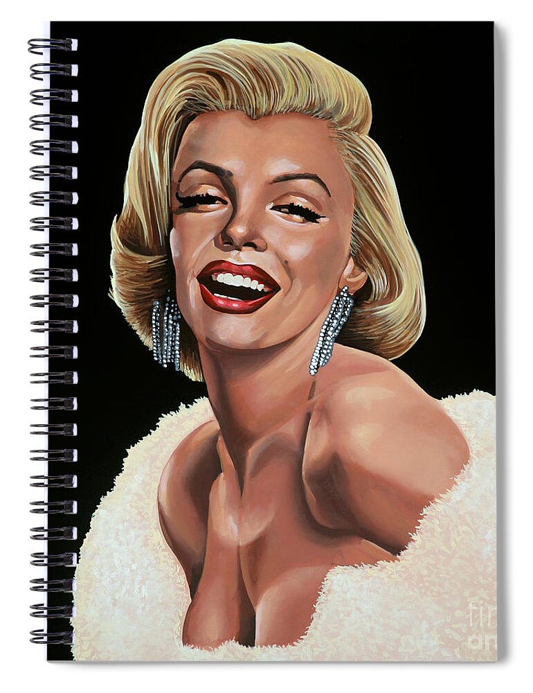 Marilyn Monroe Spiral Notebook featuring the painting Marilyn Monroe by Paul Meijering