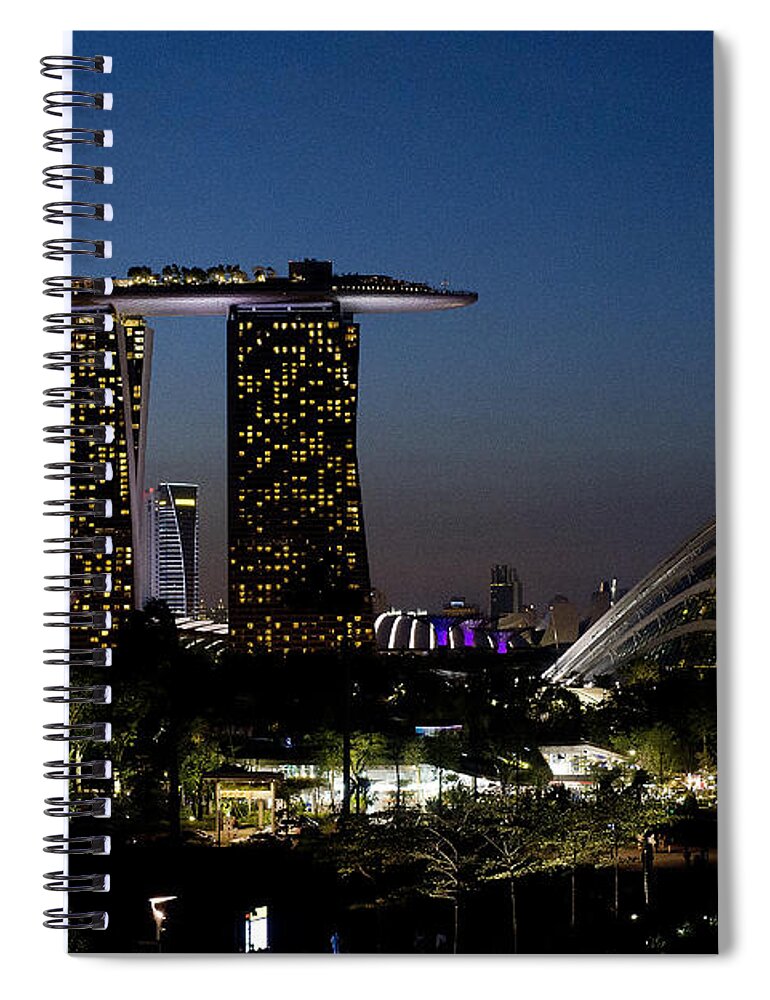 Photography Spiral Notebook featuring the photograph Marina Bay Skyline by Ivy Ho