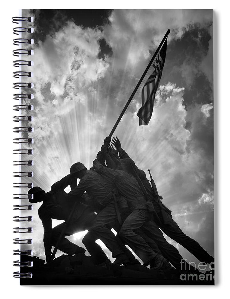 Marine Spiral Notebook featuring the photograph Marine Corps War Memorial by Jerry Fornarotto