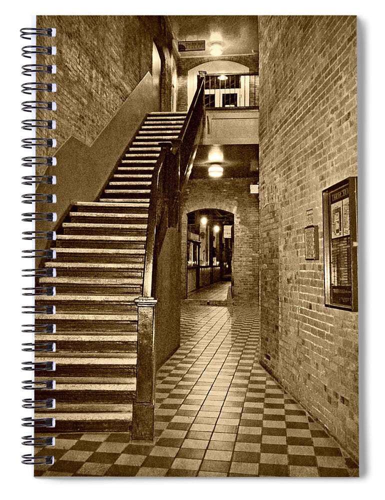 Architecture Spiral Notebook featuring the photograph Market Square - sepia 2 by Marilyn Wilson