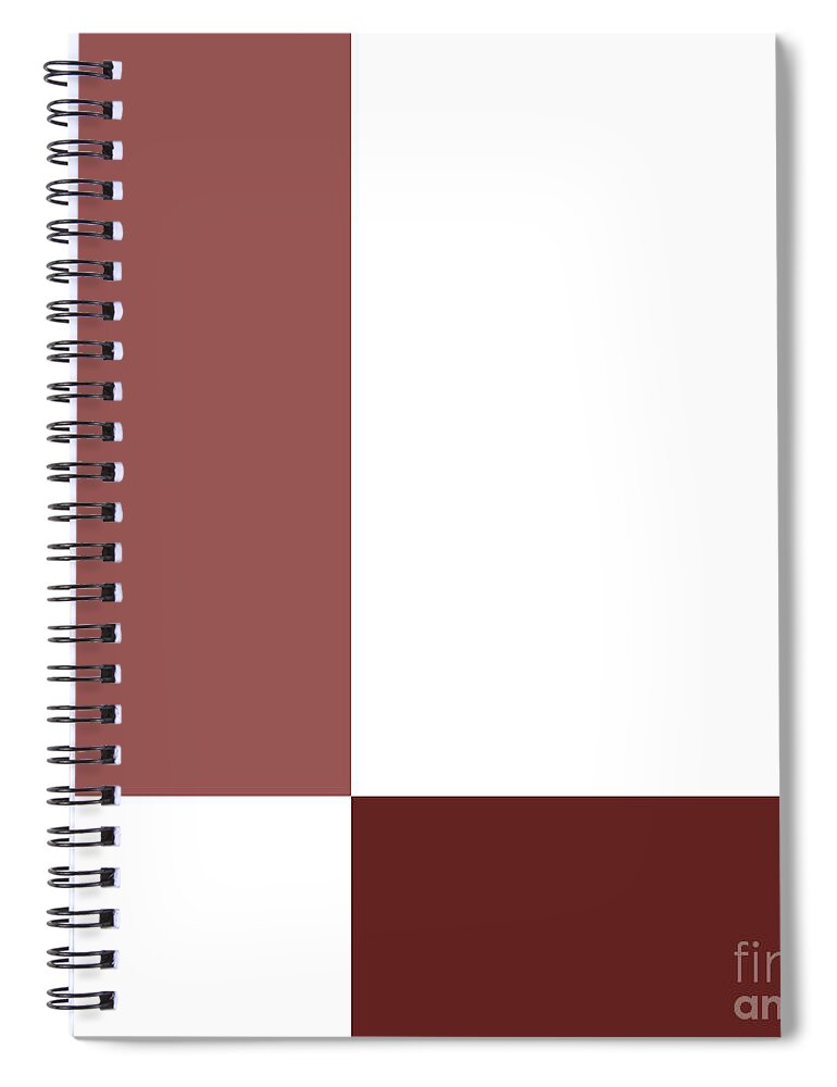 Andee Design Abstract Spiral Notebook featuring the digital art Marsala Minimalist Square 3 by Andee Design