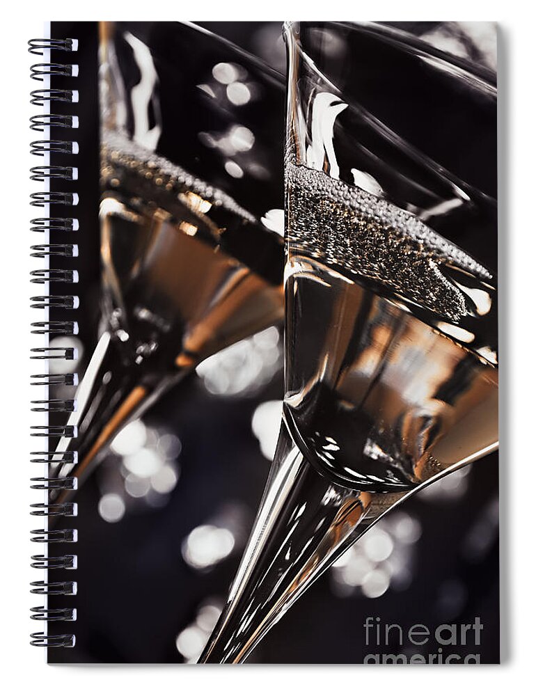 Cocktail Spiral Notebook featuring the photograph Martini glasses by Jelena Jovanovic