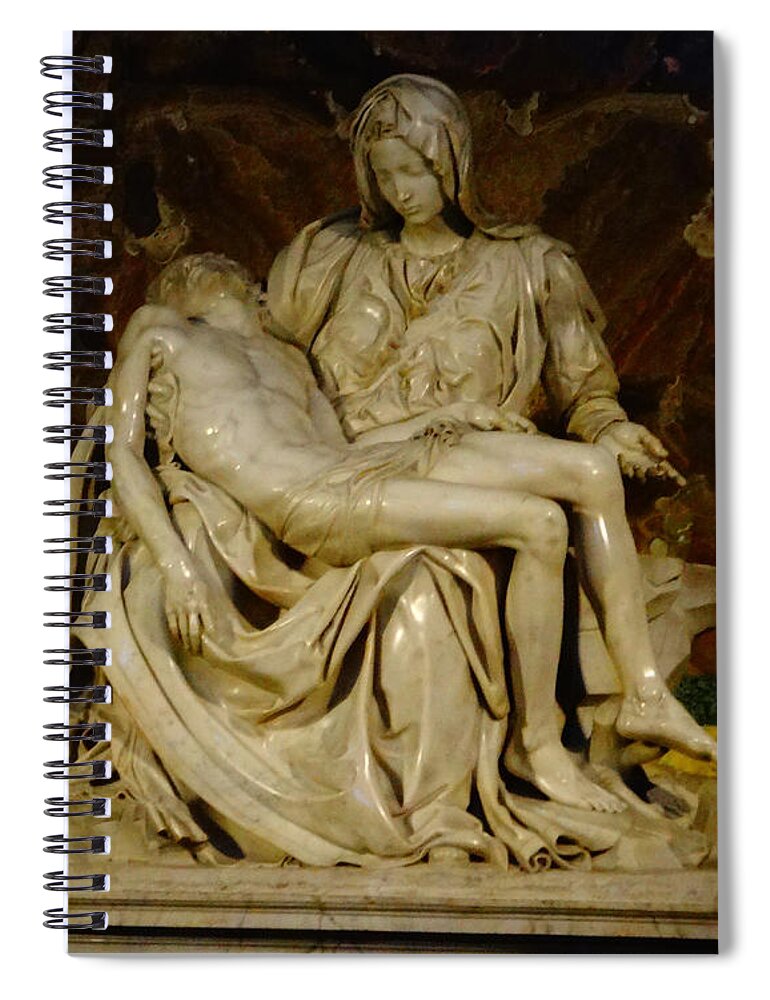 Jesus Spiral Notebook featuring the photograph Michaelangelo's Pieta by Alan Lakin