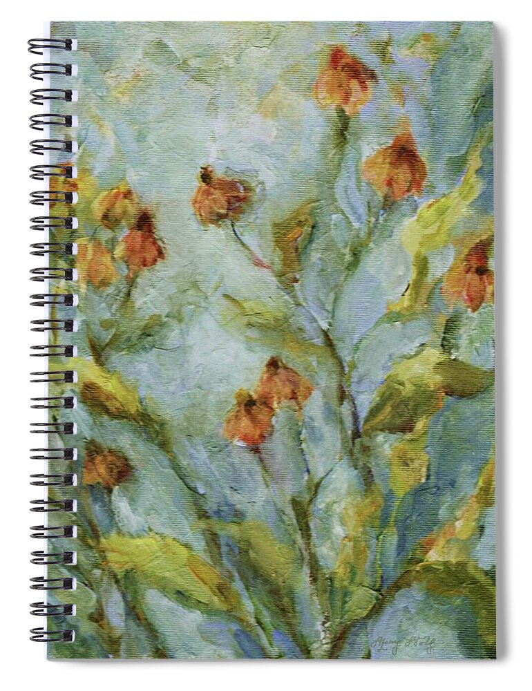 Floral Spiral Notebook featuring the painting Mary's Garden by Mary Wolf