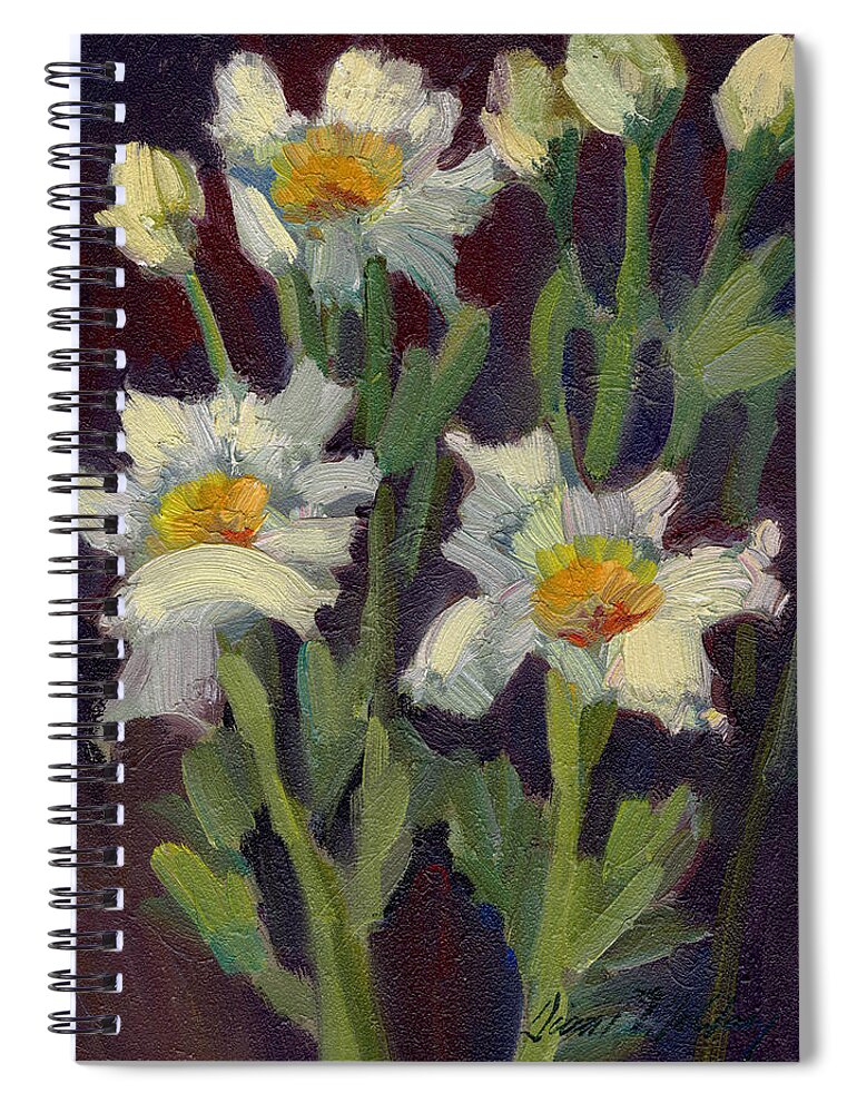 Matilija Spiral Notebook featuring the painting Matilija Poppies by Diane McClary