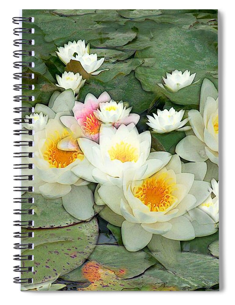 Water Lilies Spiral Notebook featuring the painting May Pond by RC DeWinter