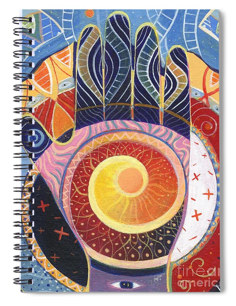 Hand Spiral Notebook featuring the painting May You Always Find Your Way by Helena Tiainen