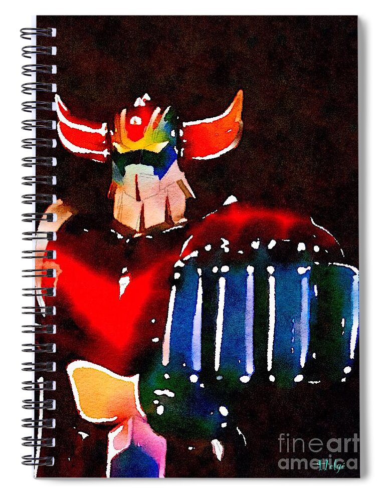 Goldorak Spiral Notebook featuring the painting Mazinger by HELGE Art Gallery