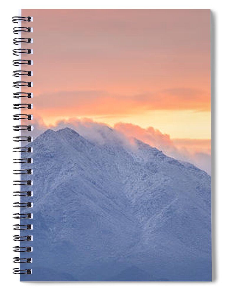 Mcdowell Mountains Spiral Notebook featuring the photograph McDowell Mountains Sunrise by Tamara Becker