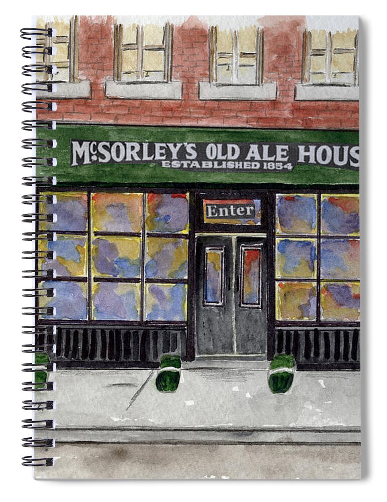 Greenwich Village Spiral Notebook featuring the painting McSorley's Old Ale House by AFineLyne