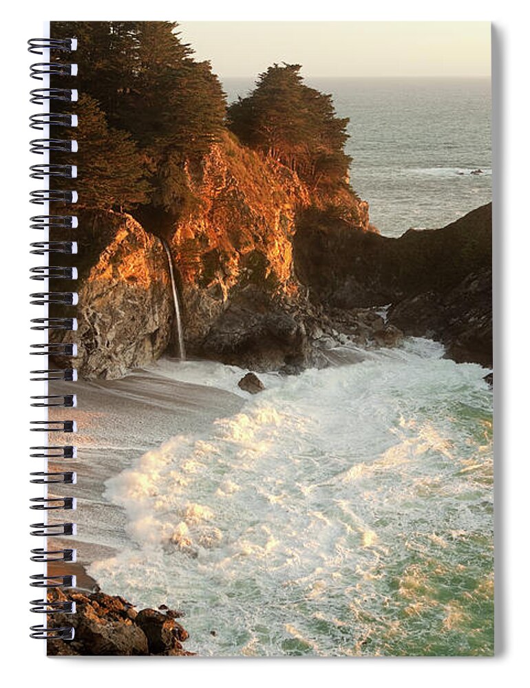 Water's Edge Spiral Notebook featuring the photograph Mcway Falls Evening Light by Terryfic3d
