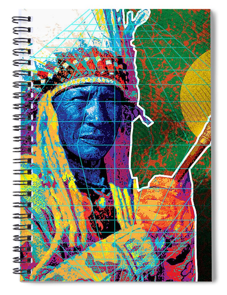 Gary Grayson Spiral Notebook featuring the digital art Medicine Man by Gary Grayson