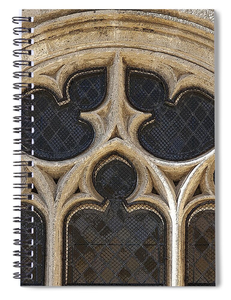 Heiko Spiral Notebook featuring the photograph Medieval Church Window Ornaments by Heiko Koehrer-Wagner