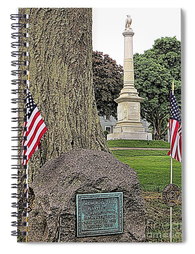 Memorial Tree 1919 Spiral Notebook featuring the photograph Memorial Tree 1919 by Janice Drew