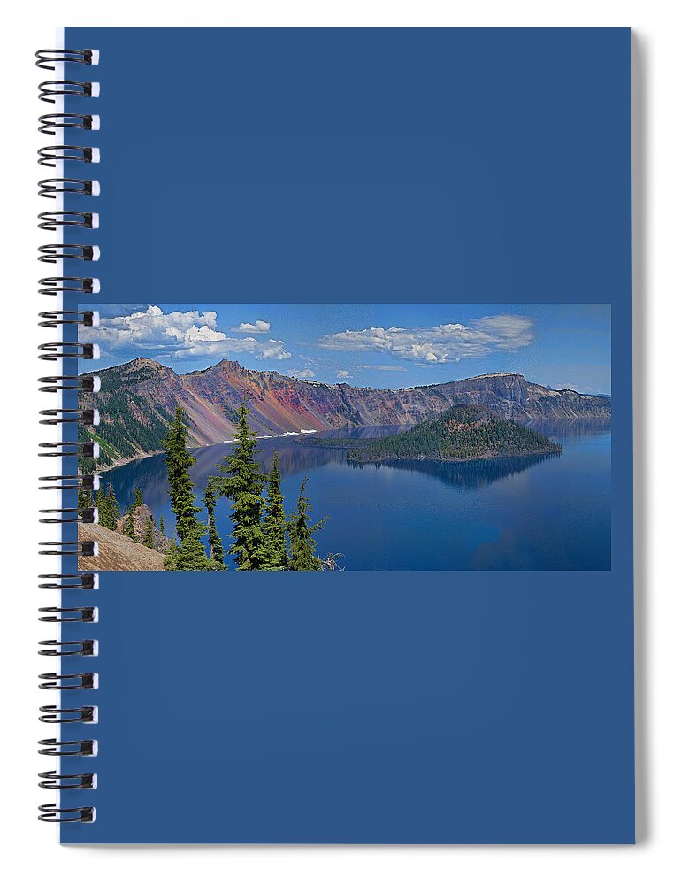 Memories Of Crater Lake Spiral Notebook featuring the digital art Memories of Crater Lake by Daniel Hebard