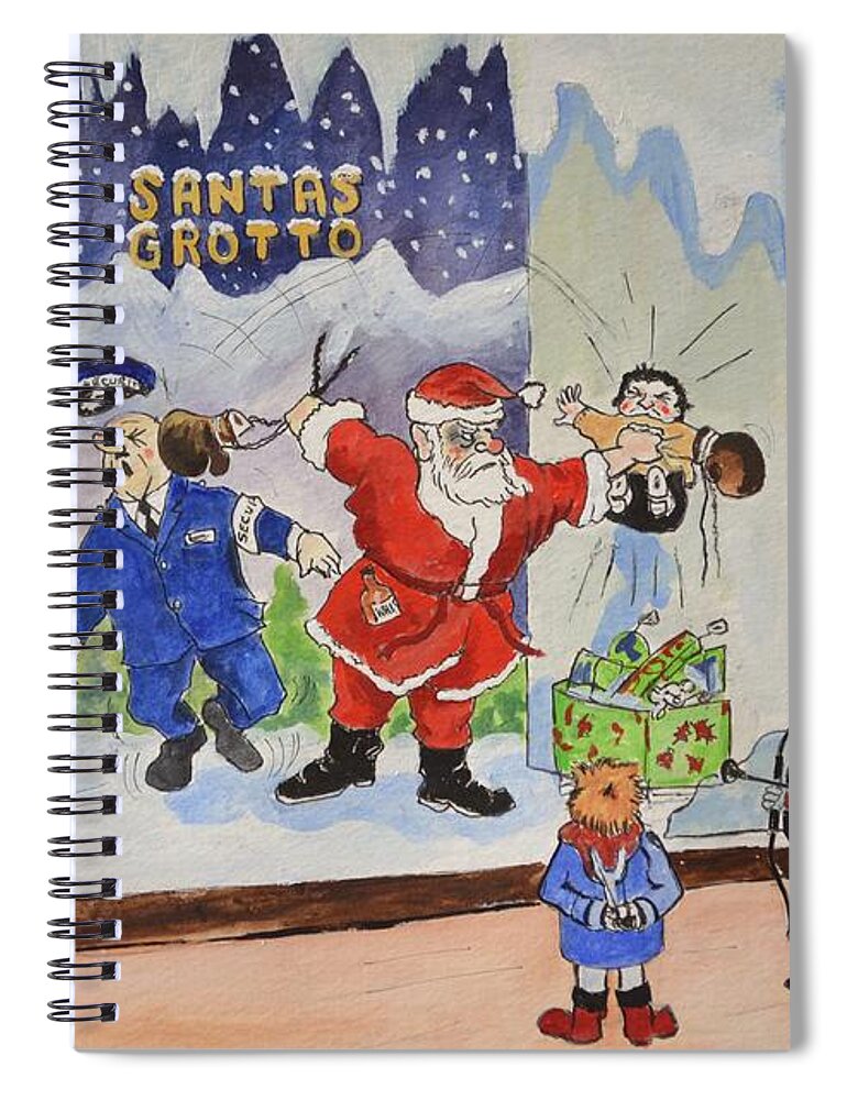 Christmas Card Spiral Notebook featuring the painting Merry Christmas by Barry BLAKE