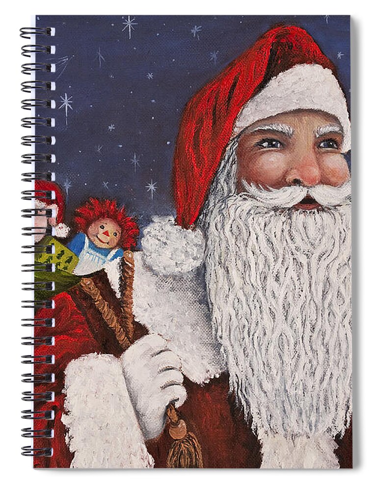 Merry Christmas Spiral Notebook featuring the painting Merry Christmas To All by Darice Machel McGuire