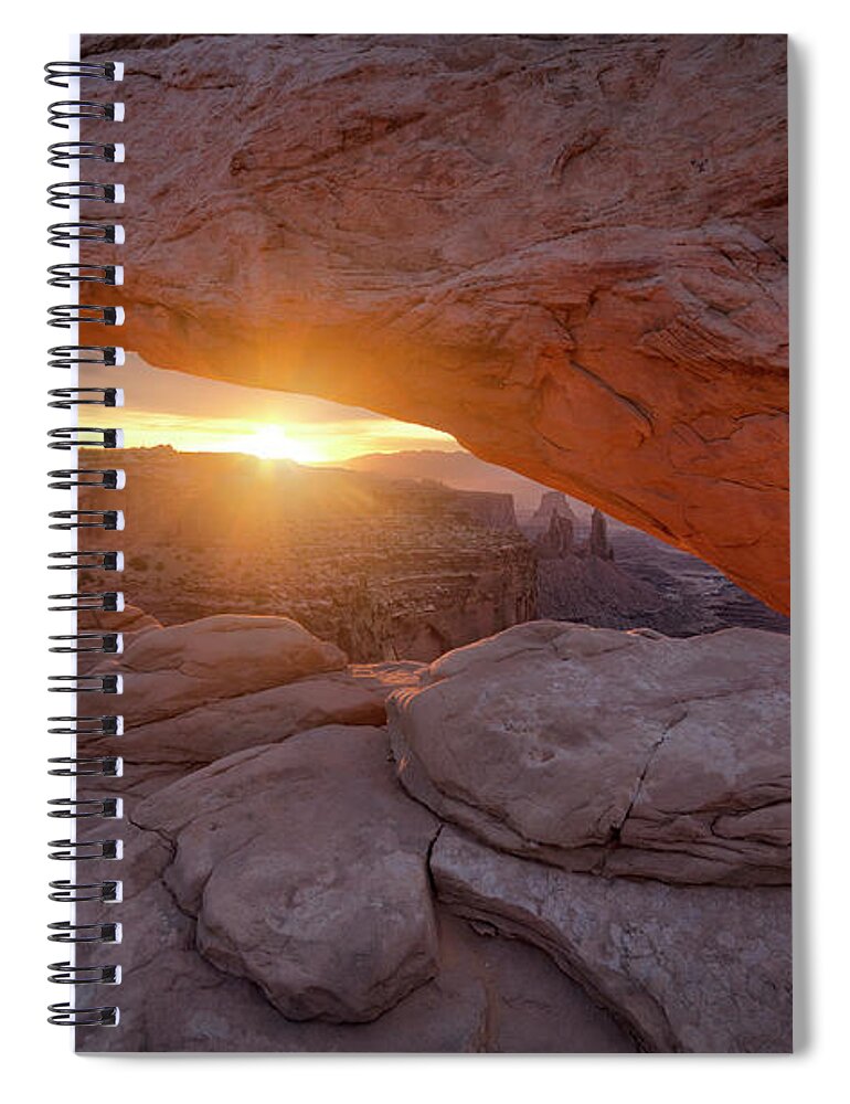 Tranquility Spiral Notebook featuring the photograph Mesa Arch, Canyonlands by Jimmy Mcintyre
