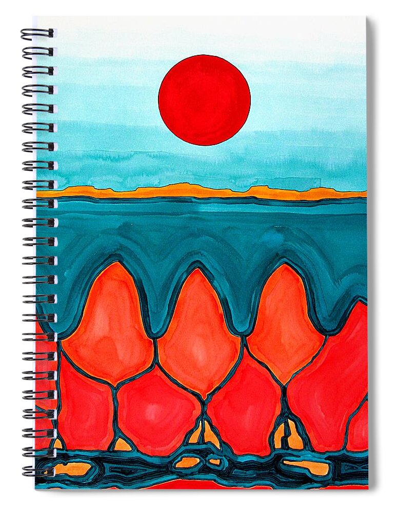 Mesa Spiral Notebook featuring the painting Mesa Canyon Rio original painting by Sol Luckman