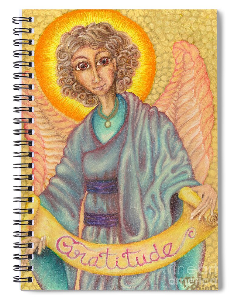Angels Spiral Notebook featuring the drawing Messenger of Gratitude by Michelle Bien