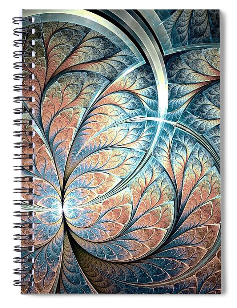 Malakhova Spiral Notebook featuring the digital art Metal Forest by Anastasiya Malakhova
