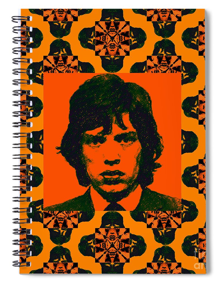 Mick Jaggar Spiral Notebook featuring the photograph Mick Jagger Abstract Window by Wingsdomain Art and Photography