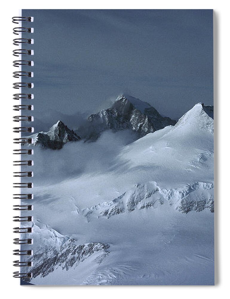Feb0514 Spiral Notebook featuring the photograph Midnigh Tview From Vinson Massif by Colin Monteath
