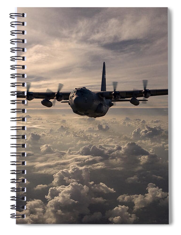 Lockheed Spiral Notebook featuring the digital art Mighty Hercules by Airpower Art