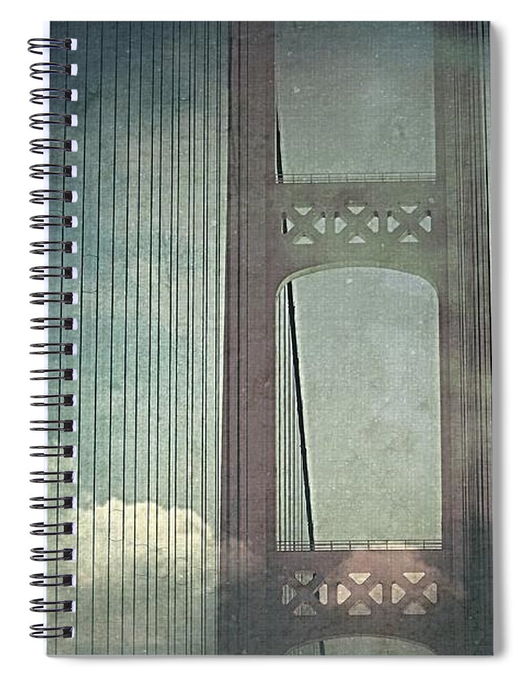 The Mackinac Bridge Spiral Notebook featuring the photograph Michigans Mackinac bridge by Marysue Ryan
