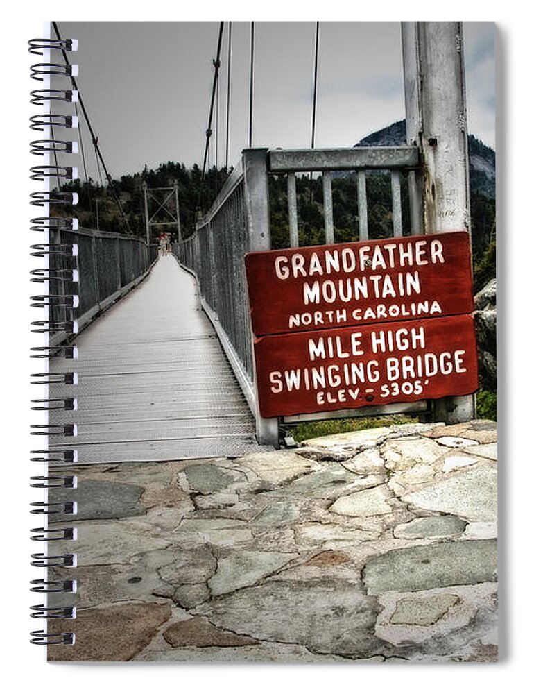 Swinging Bridge Spiral Notebook featuring the photograph Mile High by Karol Livote