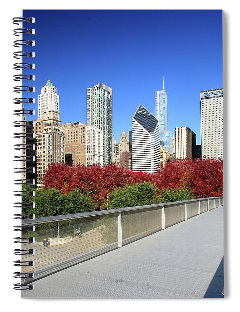 Downtown District Spiral Notebook featuring the photograph Millennium Park, Michigan Avenue by Hisham Ibrahim