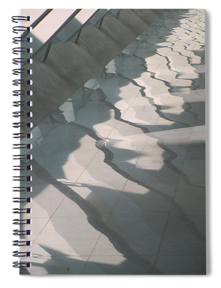 Mam Spiral Notebook featuring the photograph Milwaukee Art Museum Floor Reflections 2 by Anita Burgermeister