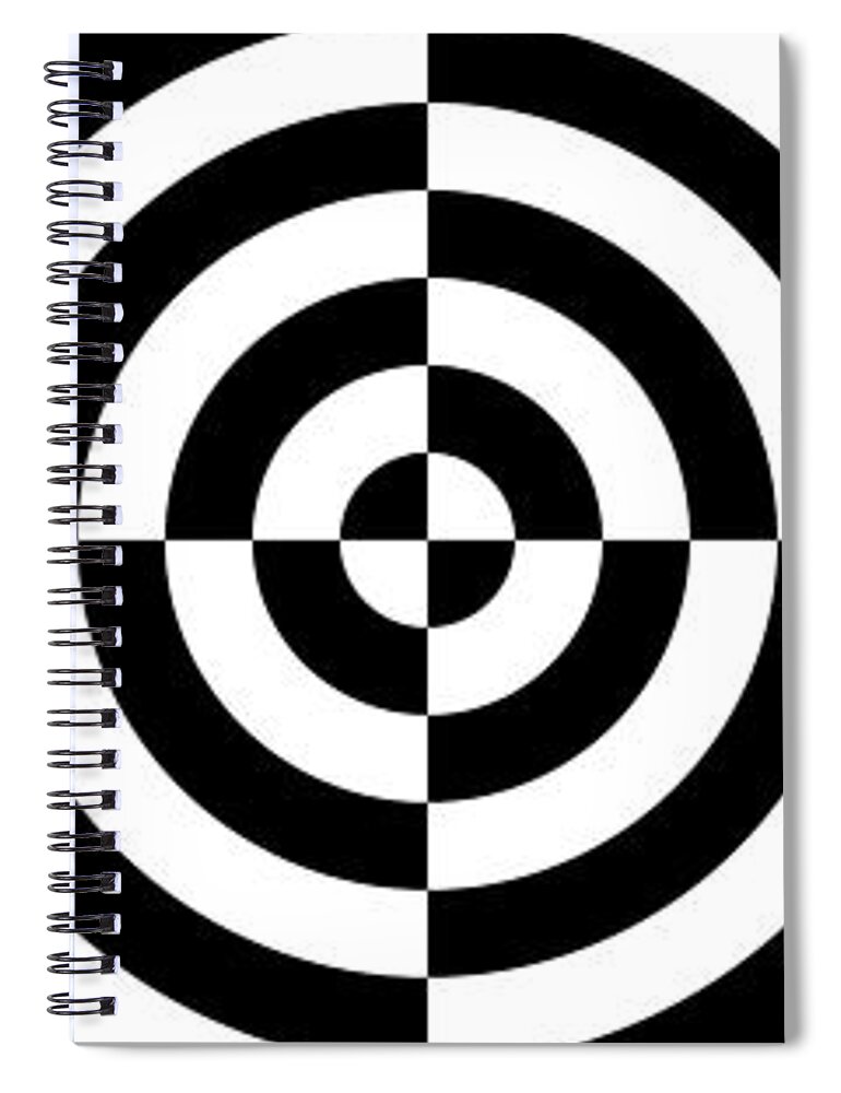 Abstract Spiral Notebook featuring the digital art Mind Games 3 Panoramic by Mike McGlothlen