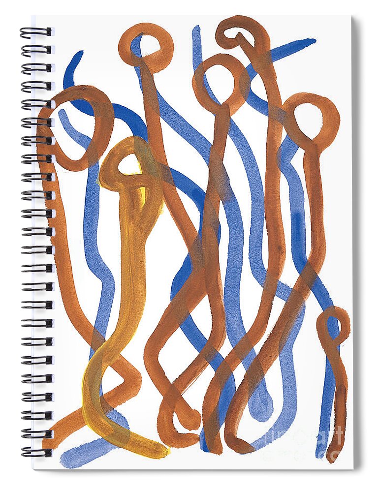 Abstract Spiral Notebook featuring the painting Mingle by Bjorn Sjogren