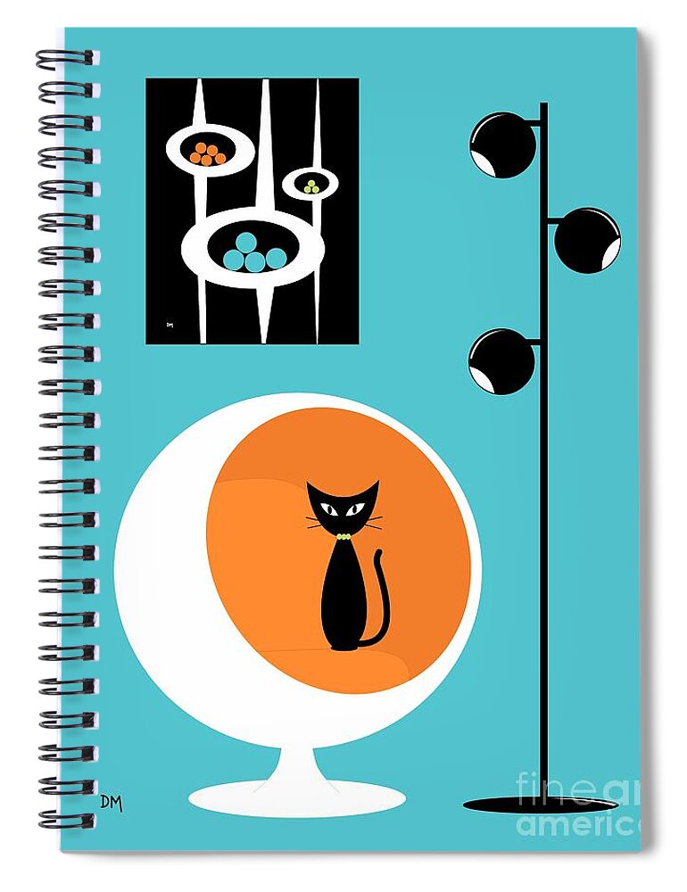Atomic Spiral Notebook featuring the digital art Mini Three Pods I by Donna Mibus